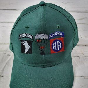 Vintage Airborne Division Green Adjustable Snapback Baseball Cap NWOT